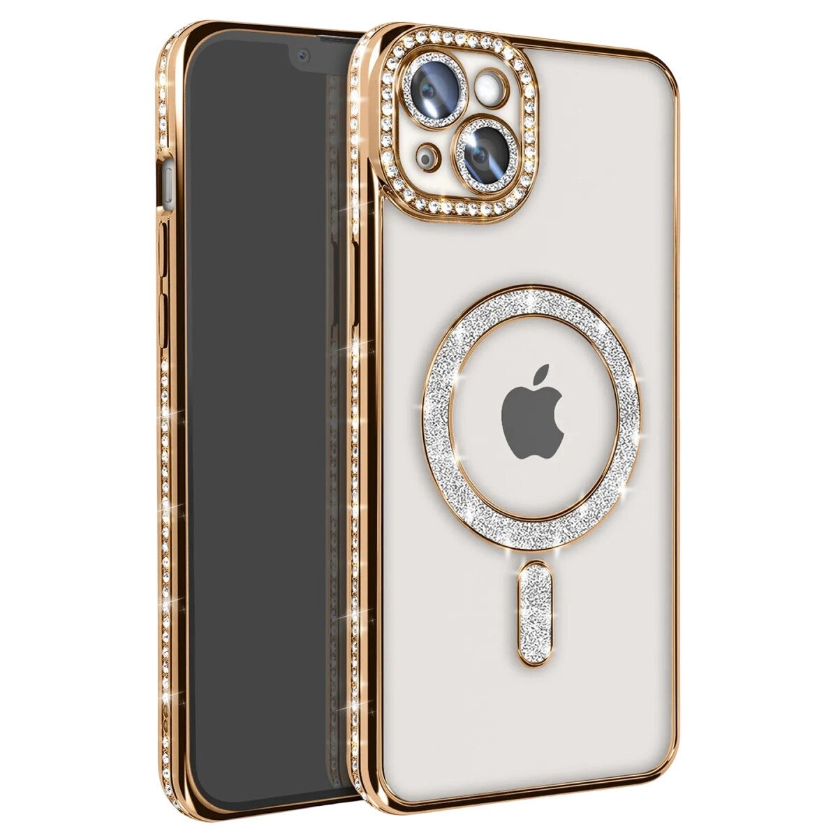 Apple İphone 14 Kılıf Joke Simli Magneticsafe Kılıf - Gold Apple İphone 14 Kılıf Joke Simli Magneticsafe Kılıf - Gold