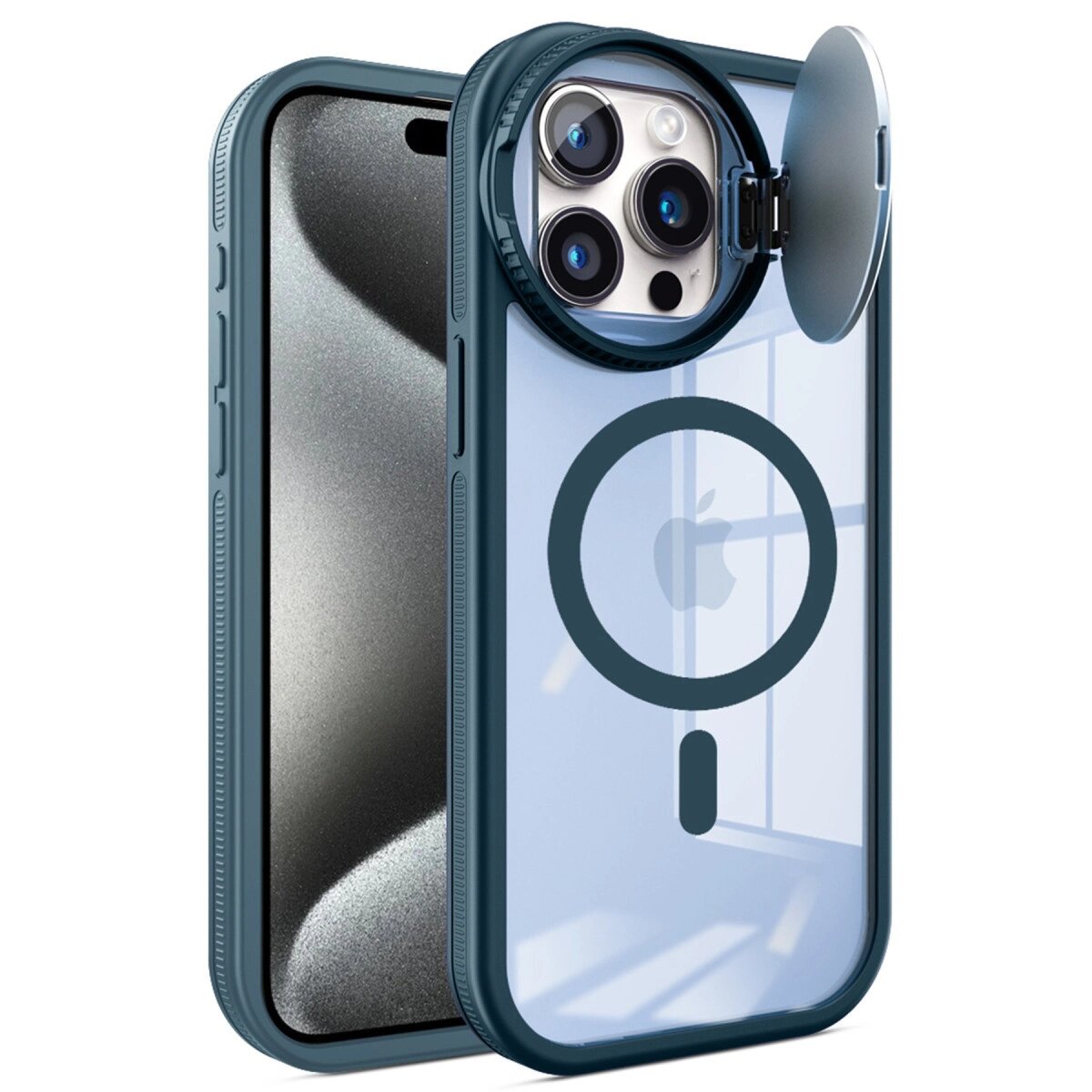 Apple İphone 15 Pro Kılıf Teleskop Lens Magsafe Silikon Kapak - Lacivert Apple İphone 15 Pro Kılıf Teleskop Lens Magsafe Silikon Kapak - Lacivert