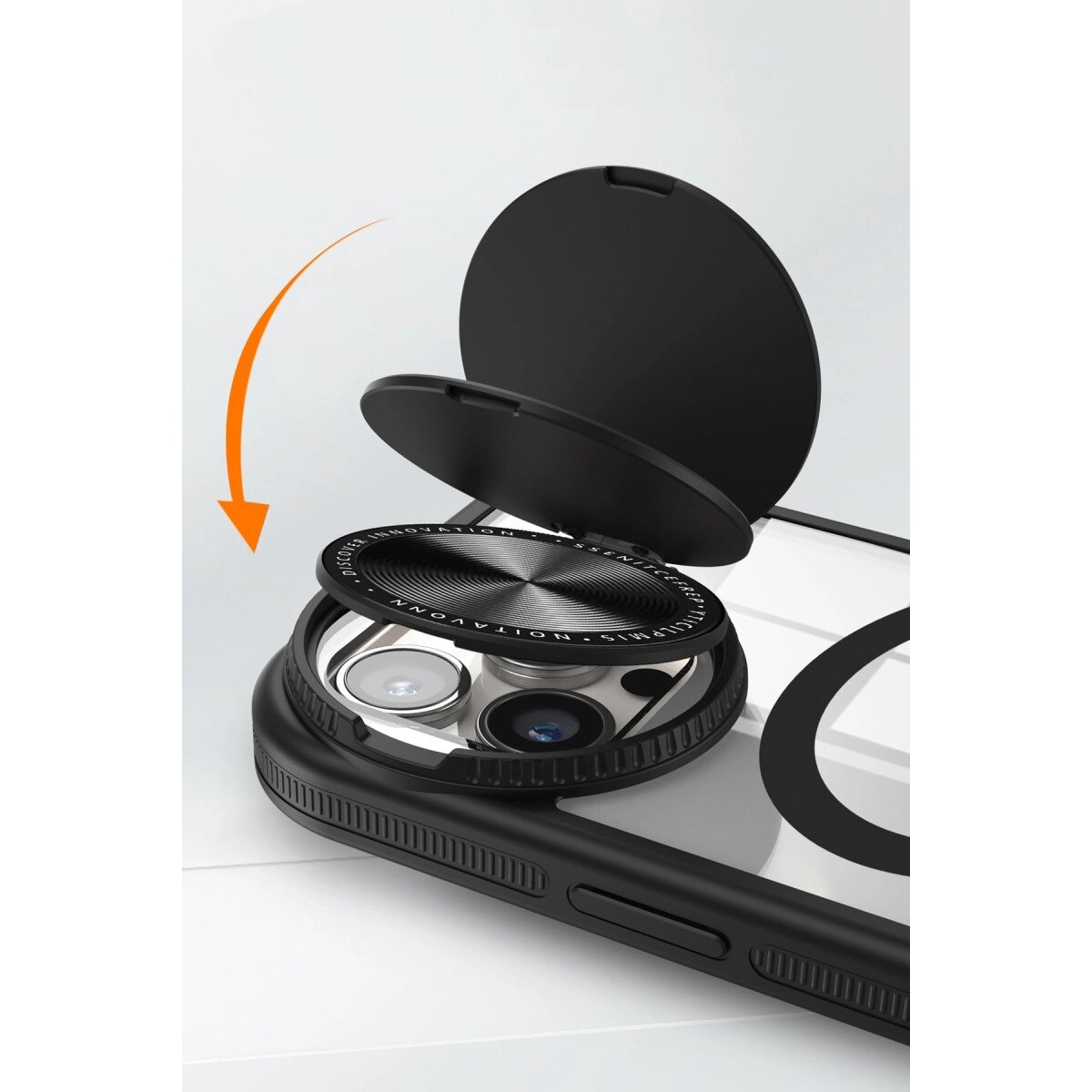 Apple İphone 15 Pro Max Kılıf Teleskop Lens Magsafe Silikon Kapak - Lacivert