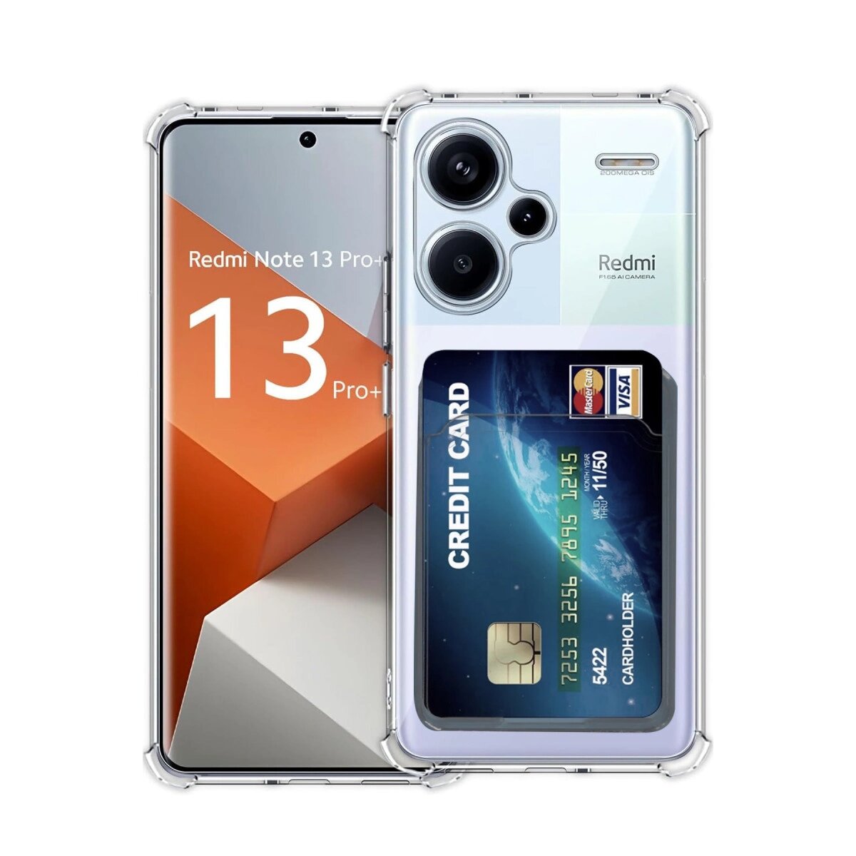 Xiaomi Redmi Note 13 Pro Plus Kılıf Kart Şeffaf Silikon - Şeffaf Xiaomi Redmi Note 13 Pro Plus Kılıf Kart Şeffaf Silikon - Şeffaf