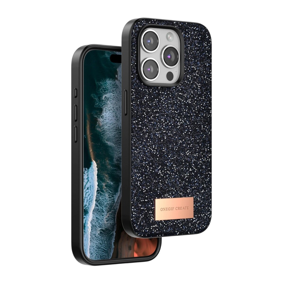 Onegif Apple İphone 14 Pro Bright Simli Kapak - Siyah Onegif Apple İphone 14 Pro Bright Simli Kapak - Siyah