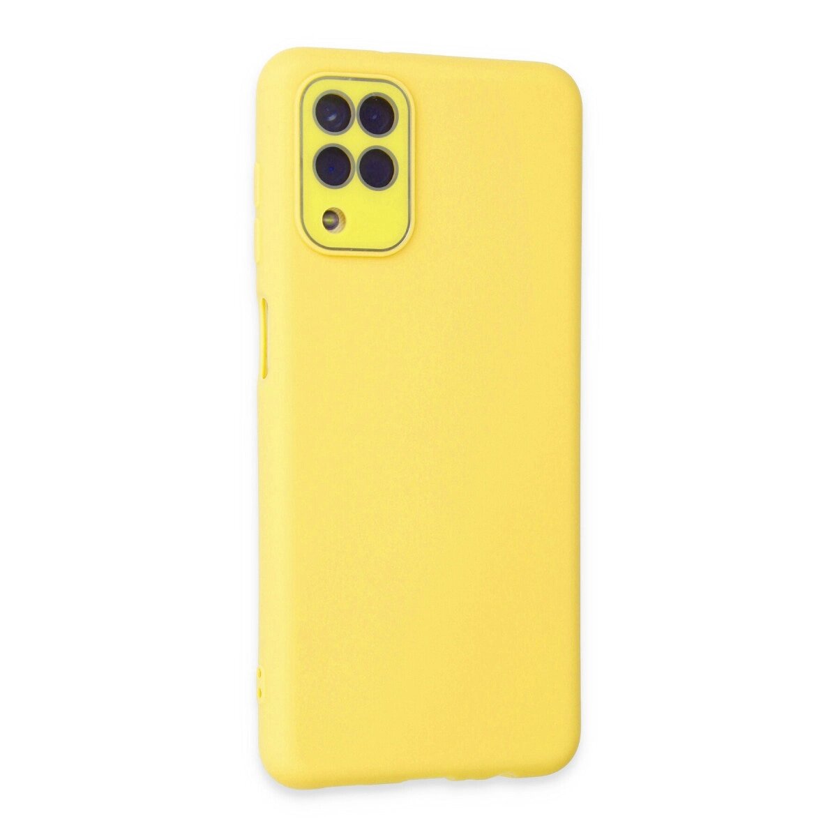 Samsung Galaxy A22 Kılıf Lansman Glass Kapak - Sarı Samsung Galaxy A22 Kılıf Lansman Glass Kapak - Sarı