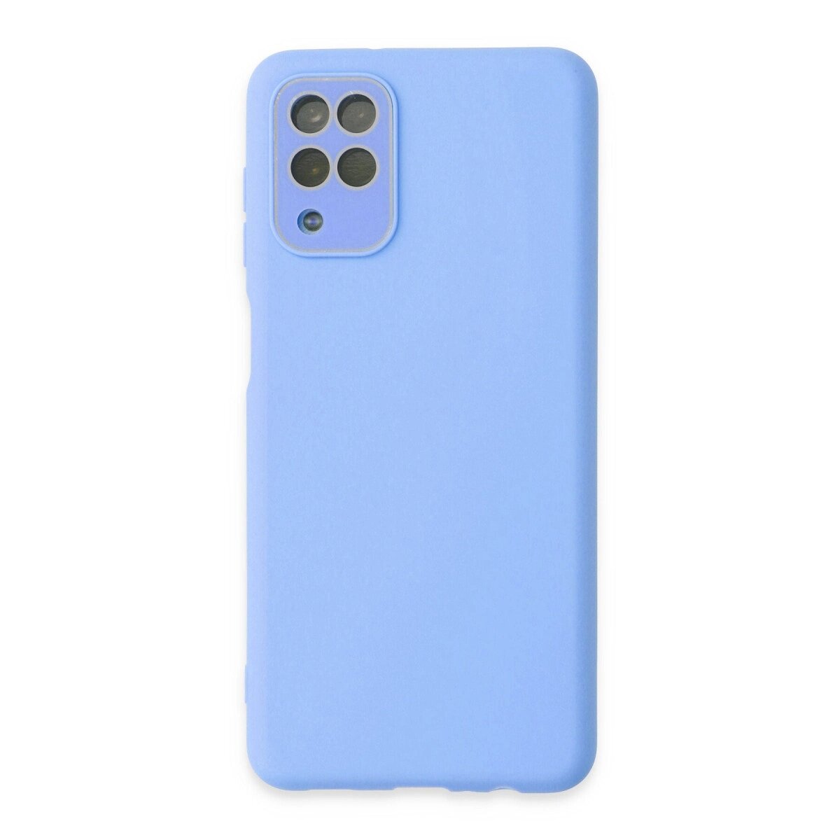 Samsung Galaxy A22 Kılıf Lansman Glass Kapak - Mavi Samsung Galaxy A22 Kılıf Lansman Glass Kapak - Mavi