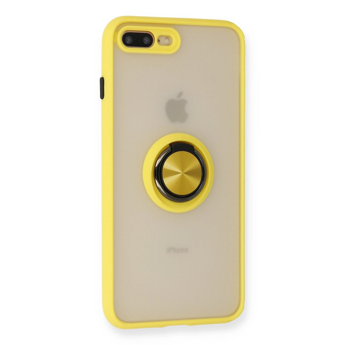 Apple İphone 7 Plus Kılıf Montreal Yüzüklü Silikon Kapak - Sarı Apple İphone 7 Plus Kılıf Montreal Yüzüklü Silikon Kapak - Sarı