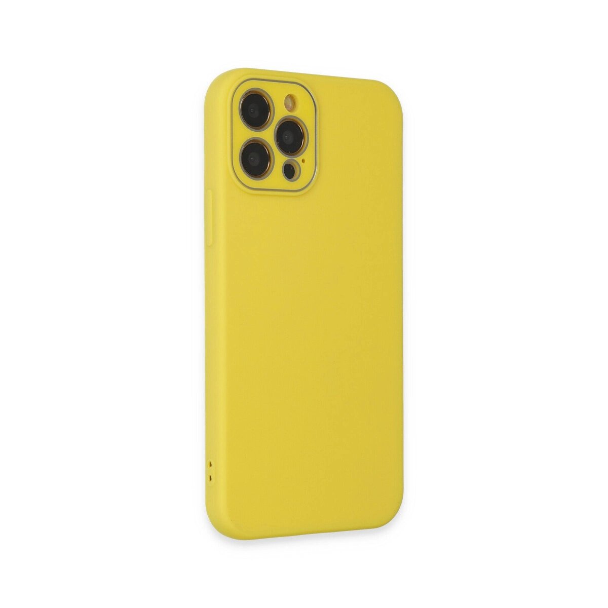 Apple İphone 12 Pro Max Kılıf Lansman Glass Kapak - Sarı Apple İphone 12 Pro Max Kılıf Lansman Glass Kapak - Sarı
