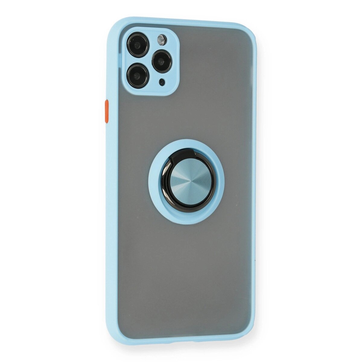 Apple İphone 11 Pro Max Kılıf Montreal Yüzüklü Silikon Kapak - Buz Mavi Apple İphone 11 Pro Max Kılıf Montreal Yüzüklü Silikon Kapak - Buz Mavi