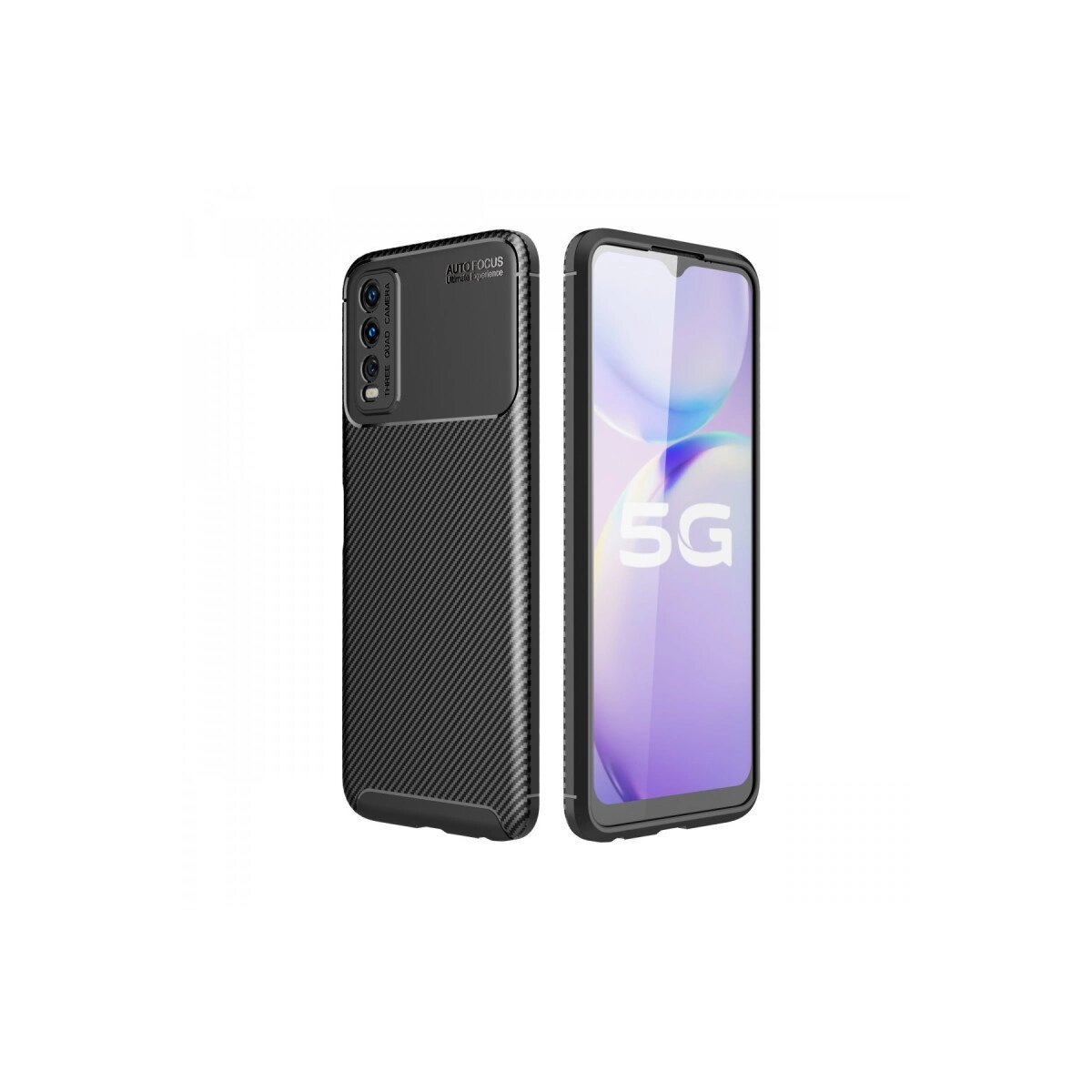 Vivo Y11s Kılıf Auto Focus Karbon Kapak - Siyah Vivo Y11s Kılıf Auto Focus Karbon Kapak - Siyah