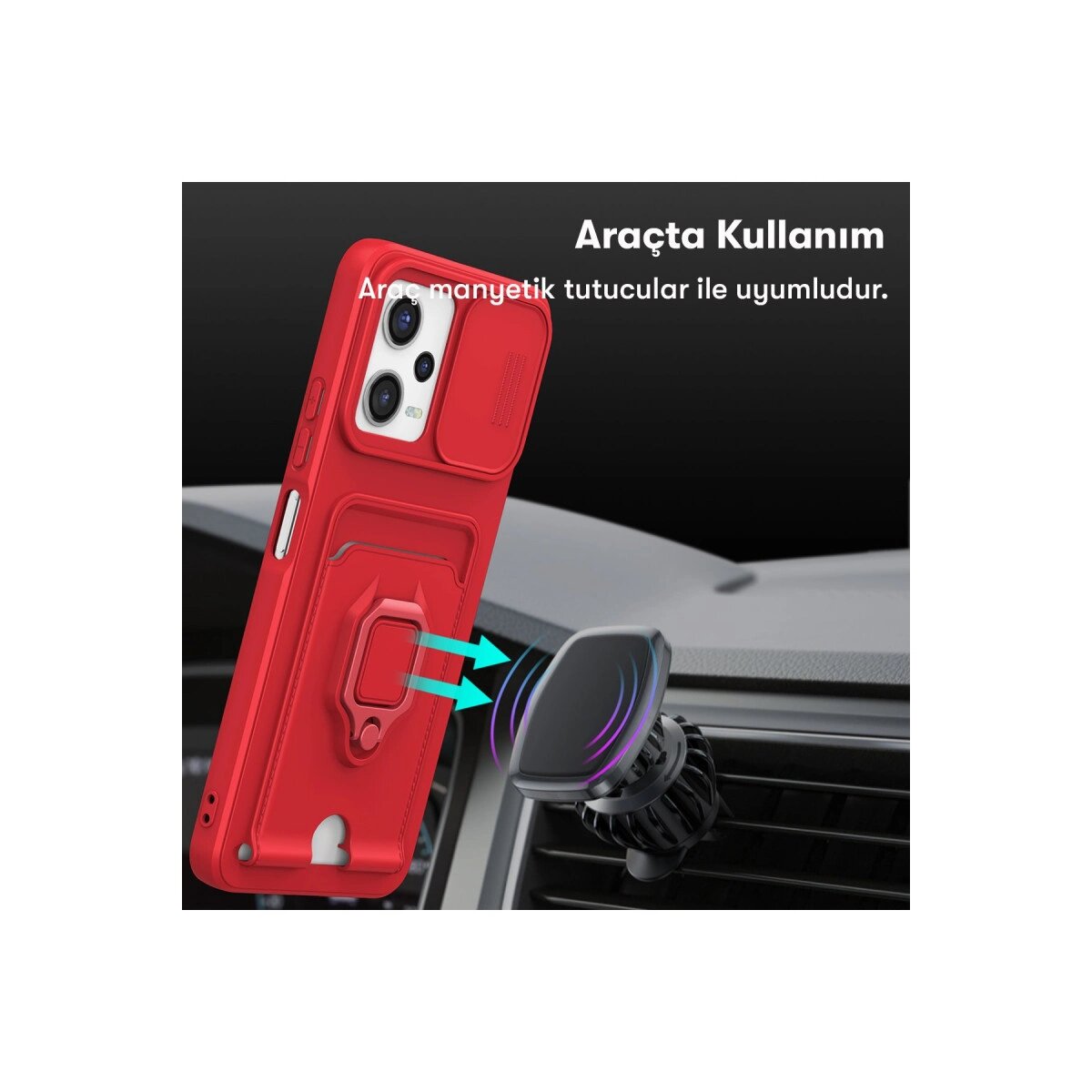 Xiaomi Poco X5 5g Kılıf Zuma Kartvizitli Yüzüklü Silikon - Lacivert
