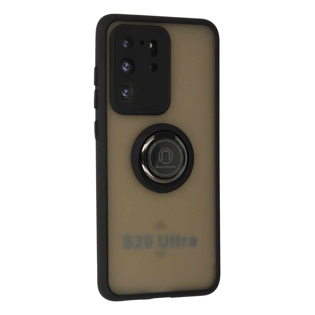 Samsung Galaxy S20 Ultra Kılıf Montreal Yüzüklü Silikon Kapak - Siyah Samsung Galaxy S20 Ultra Kılıf Montreal Yüzüklü Silikon Kapak - Siyah