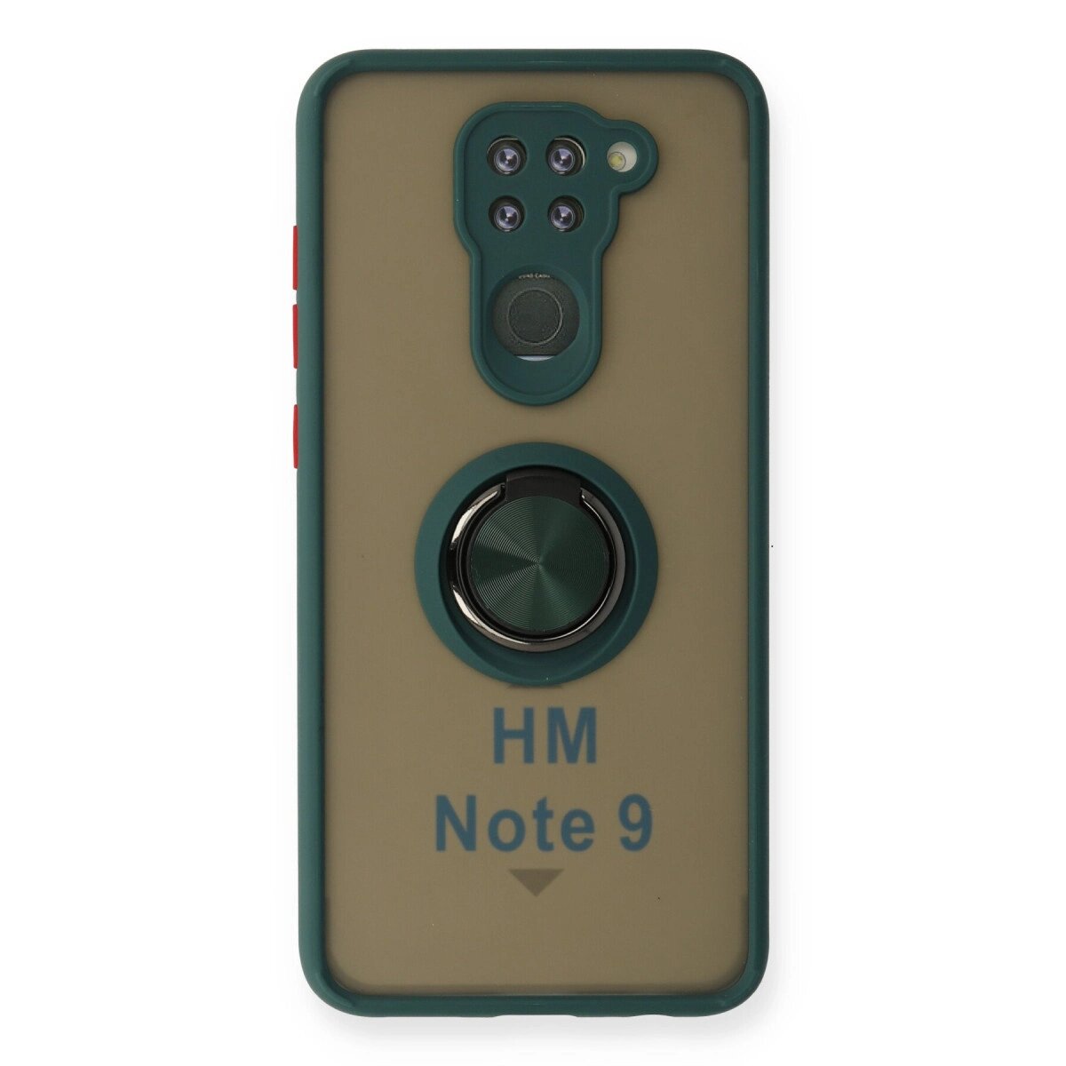 Xiaomi Redmi Note 9 Kılıf Montreal Yüzüklü Silikon Kapak - Yeşil