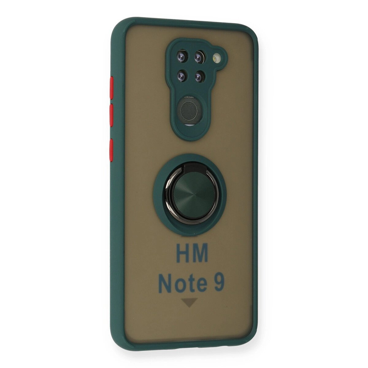 Xiaomi Redmi Note 9 Kılıf Montreal Yüzüklü Silikon Kapak - Yeşil