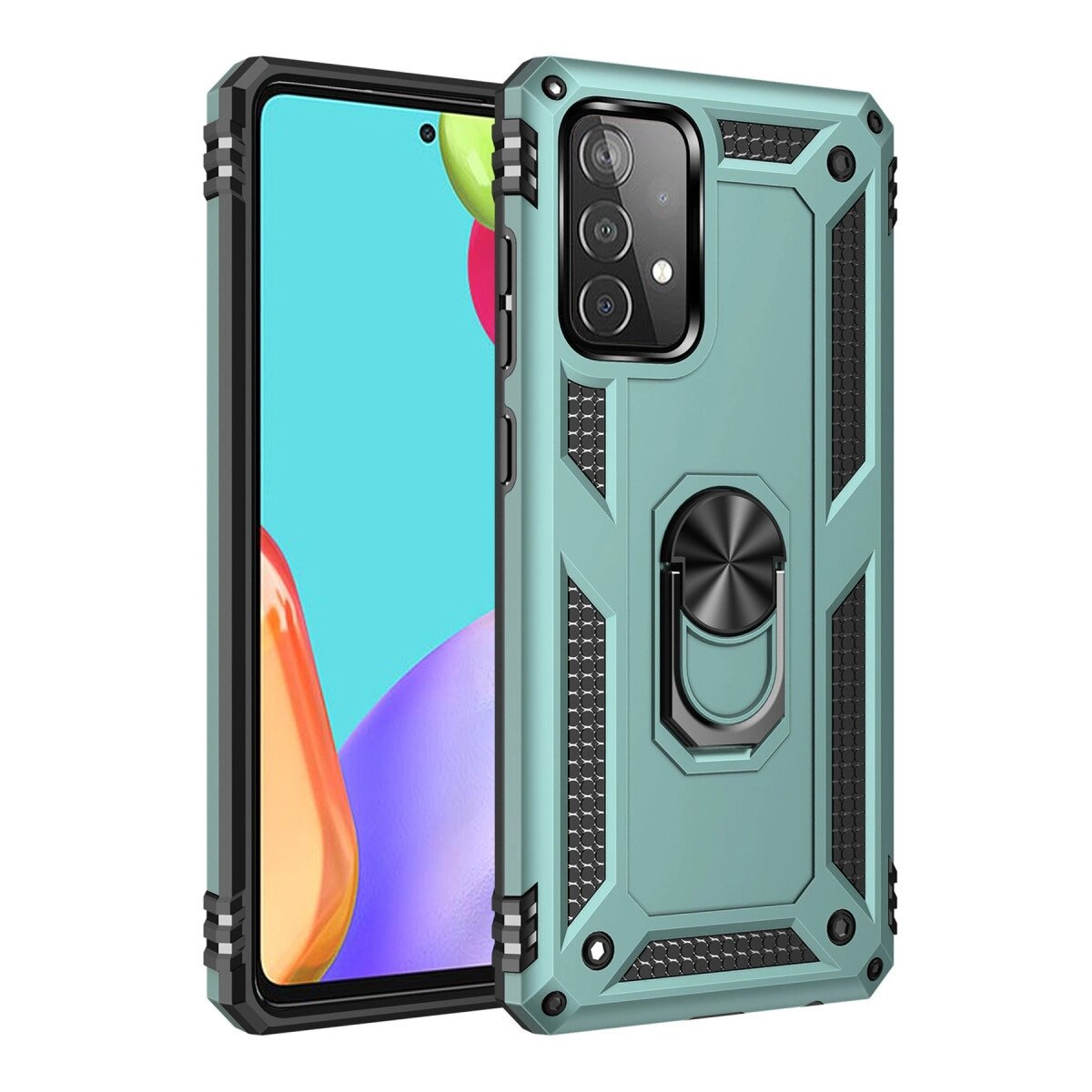 Samsung Galaxy A33 5g Kılıf Sofya Yüzüklü Silikon Kapak - Yeşil
