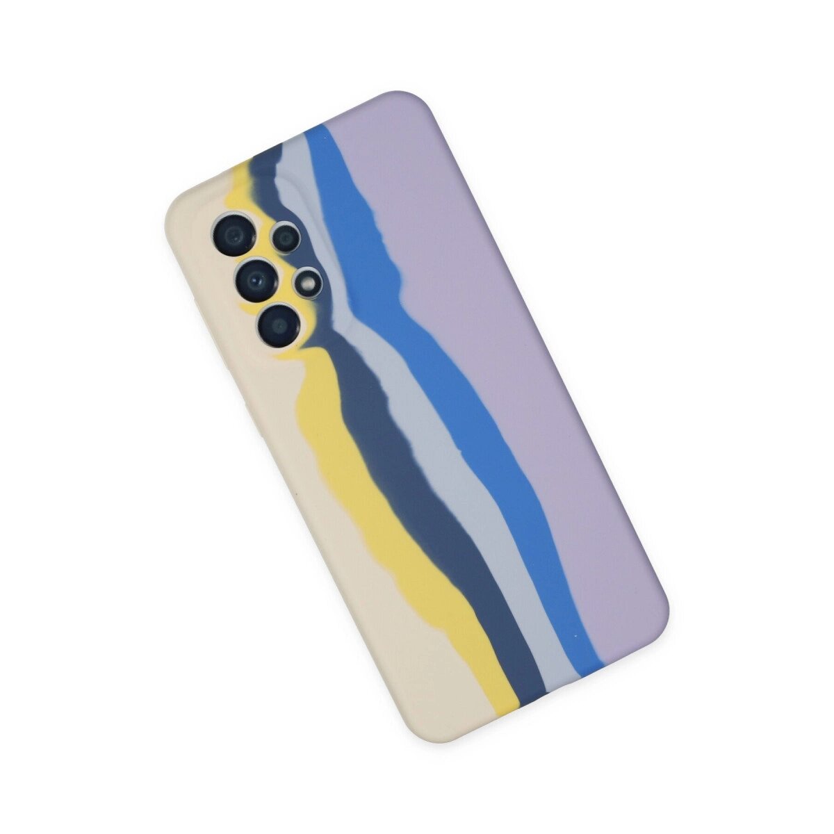 Samsung Galaxy A53 5g Kılıf Ebruli Lansman Silikon - Sarı-lila Samsung Galaxy A53 5g Kılıf Ebruli Lansman Silikon - Sarı-lila