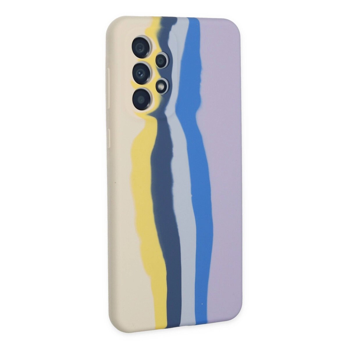 Samsung Galaxy A53 5g Kılıf Ebruli Lansman Silikon - Sarı-lila Samsung Galaxy A53 5g Kılıf Ebruli Lansman Silikon - Sarı-lila