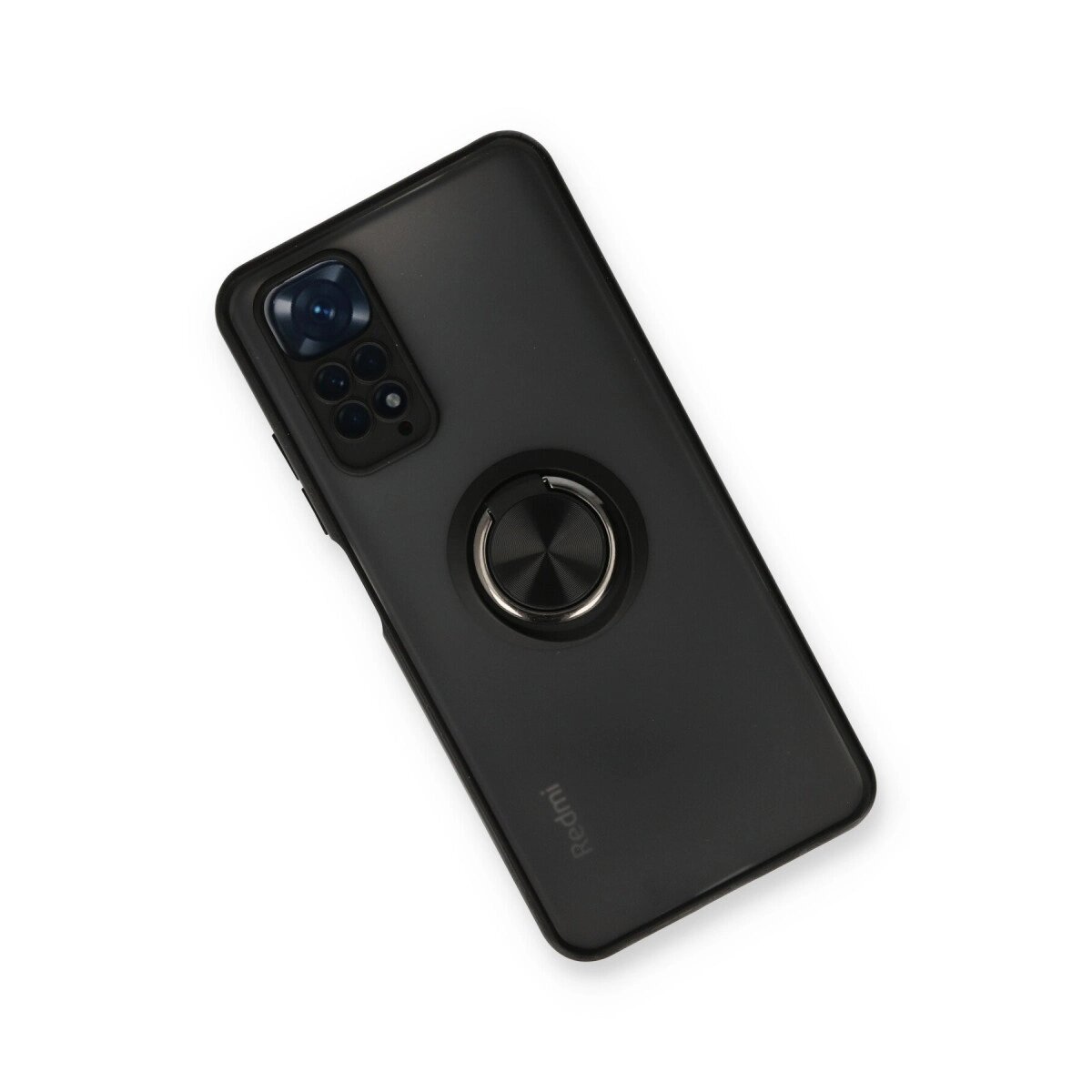 Xiaomi Redmi Note 11 Kılıf Montreal Yüzüklü Silikon Kapak - Siyah