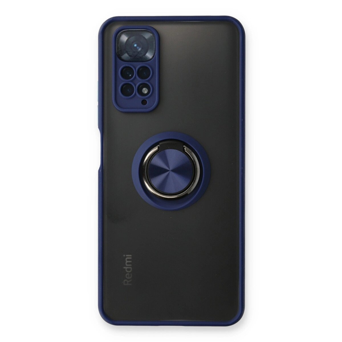 Xiaomi Redmi Note 11 Kılıf Montreal Yüzüklü Silikon Kapak - Lacivert