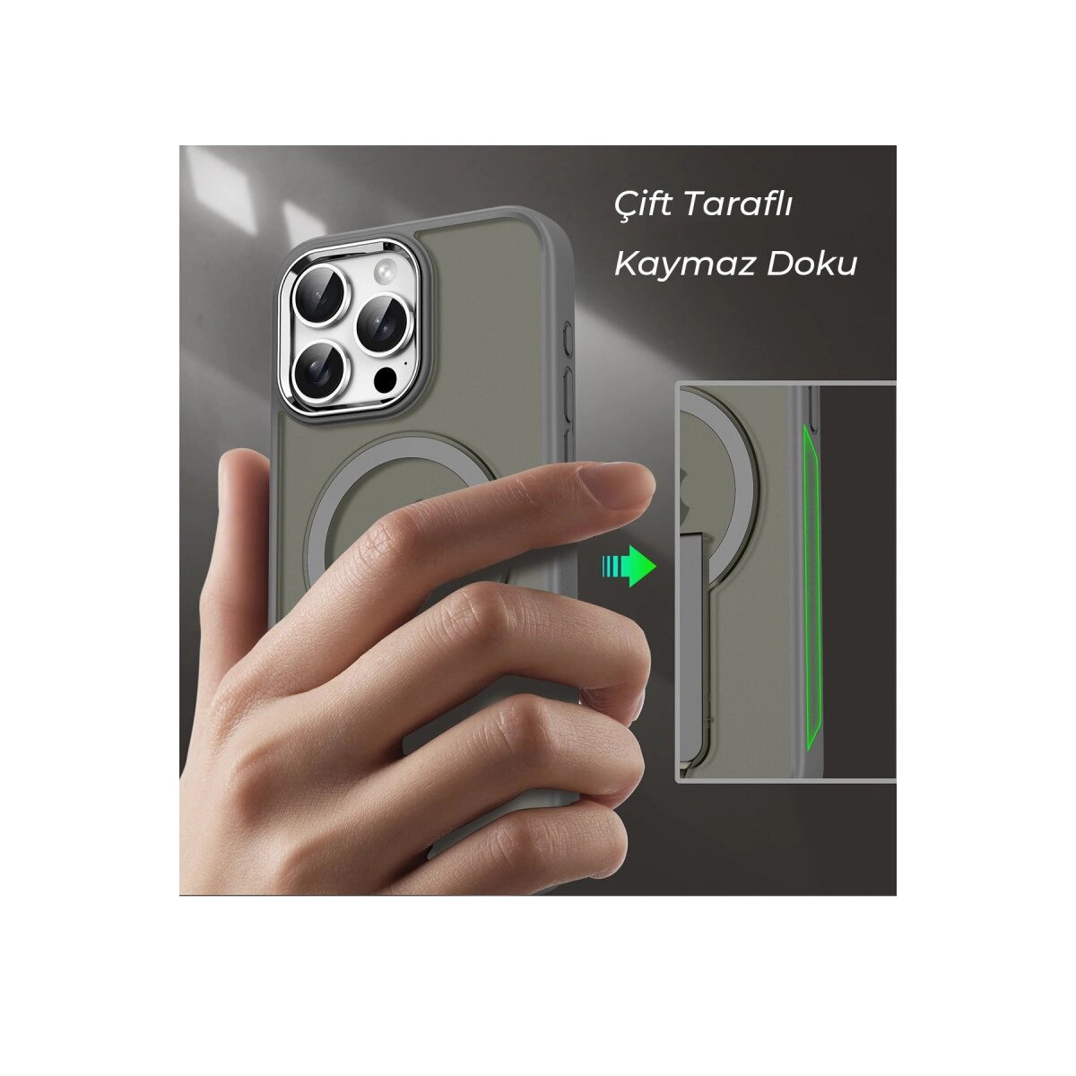 Apple İphone 14 Pro Tork Magsafe Standlı Kapak - Lila Apple İphone 14 Pro Tork Magsafe Standlı Kapak - Lila