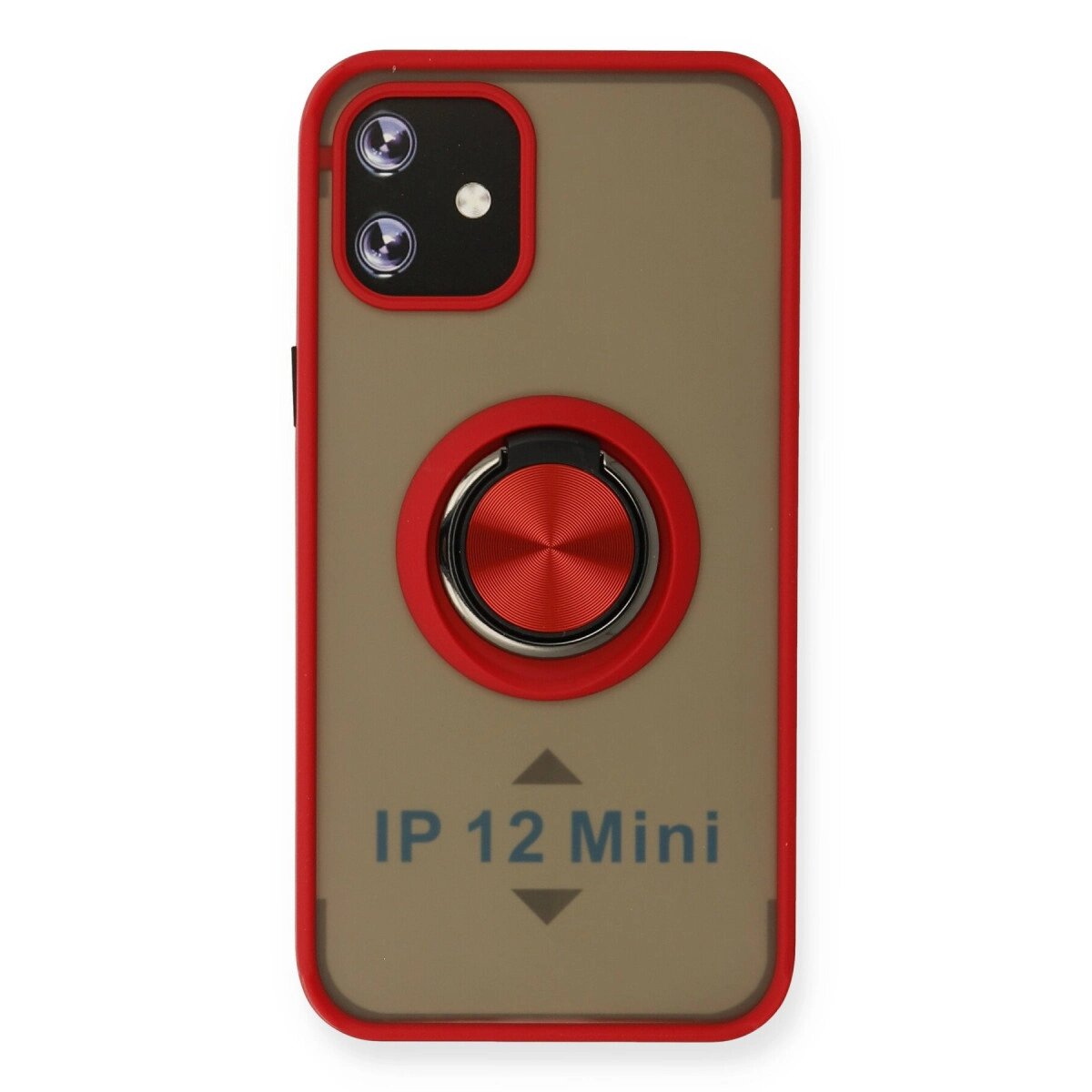 Apple İphone 12 Mini Kılıf Montreal Yüzüklü Silikon Kapak - Kırmızı Apple İphone 12 Mini Kılıf Montreal Yüzüklü Silikon Kapak - Kırmızı