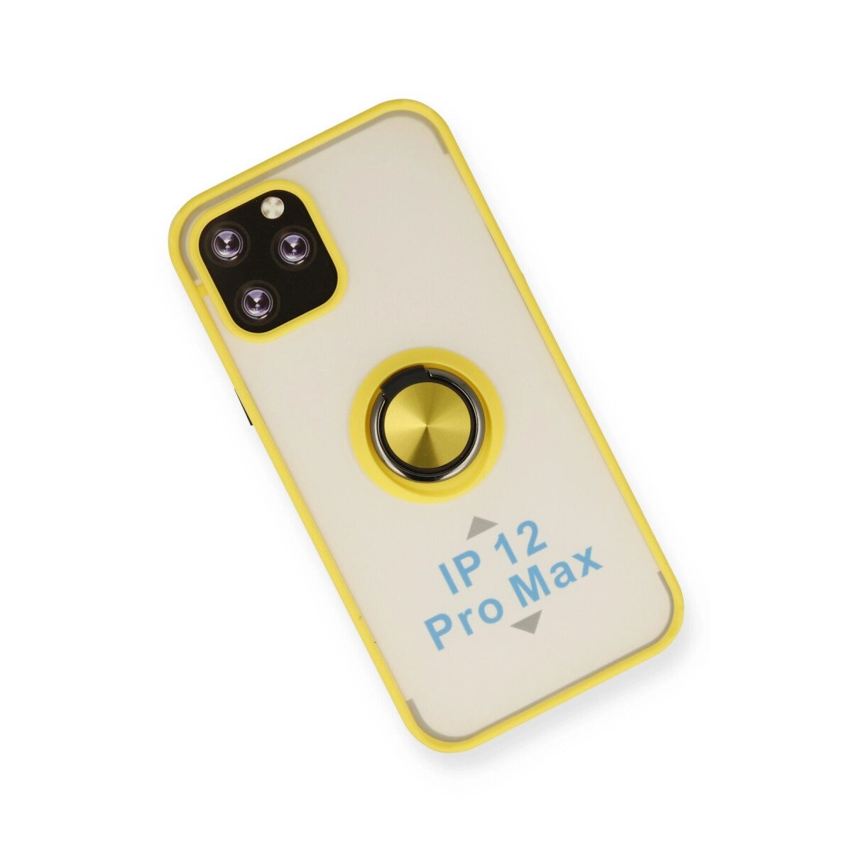 Apple İphone 12 Pro Kılıf Montreal Yüzüklü Silikon Kapak - Sarı Apple İphone 12 Pro Kılıf Montreal Yüzüklü Silikon Kapak - Sarı