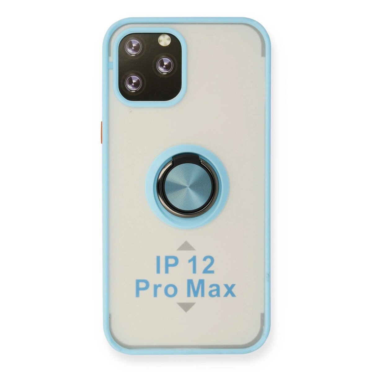 Apple İphone 12 Pro Max Kılıf Montreal Yüzüklü Silikon Kapak - Buz Mavi Apple İphone 12 Pro Max Kılıf Montreal Yüzüklü Silikon Kapak - Buz Mavi