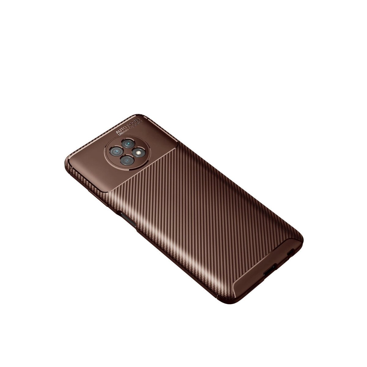 Xiaomi Redmi Note 9 5g Kılıf Auto Focus Karbon Kapak - Kahverengi Xiaomi Redmi Note 9 5g Kılıf Auto Focus Karbon Kapak - Kahverengi