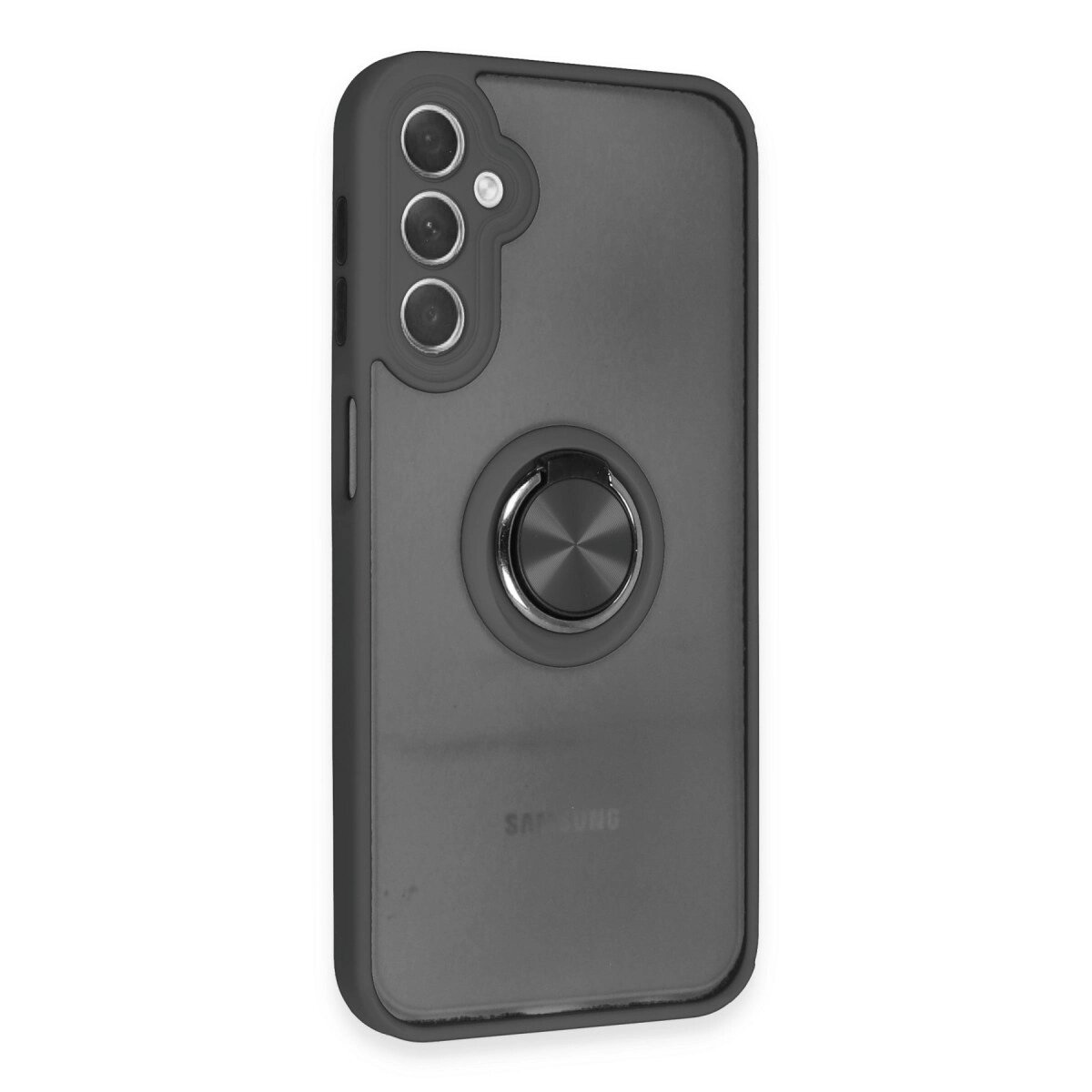 Samsung Galaxy A24 4g Kılıf Montreal Yüzüklü Silikon Kapak - Siyah Samsung Galaxy A24 4g Kılıf Montreal Yüzüklü Silikon Kapak - Siyah
