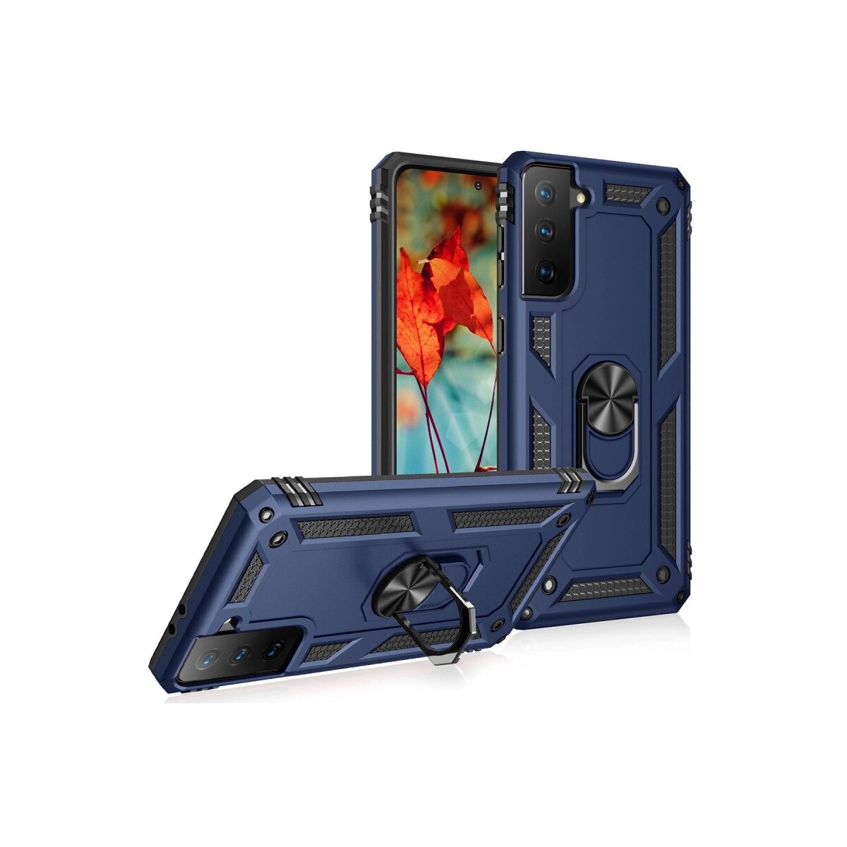 Samsung Galaxy S21 Kılıf Sofya Yüzüklü Silikon Kapak - Lacivert Samsung Galaxy S21 Kılıf Sofya Yüzüklü Silikon Kapak - Lacivert