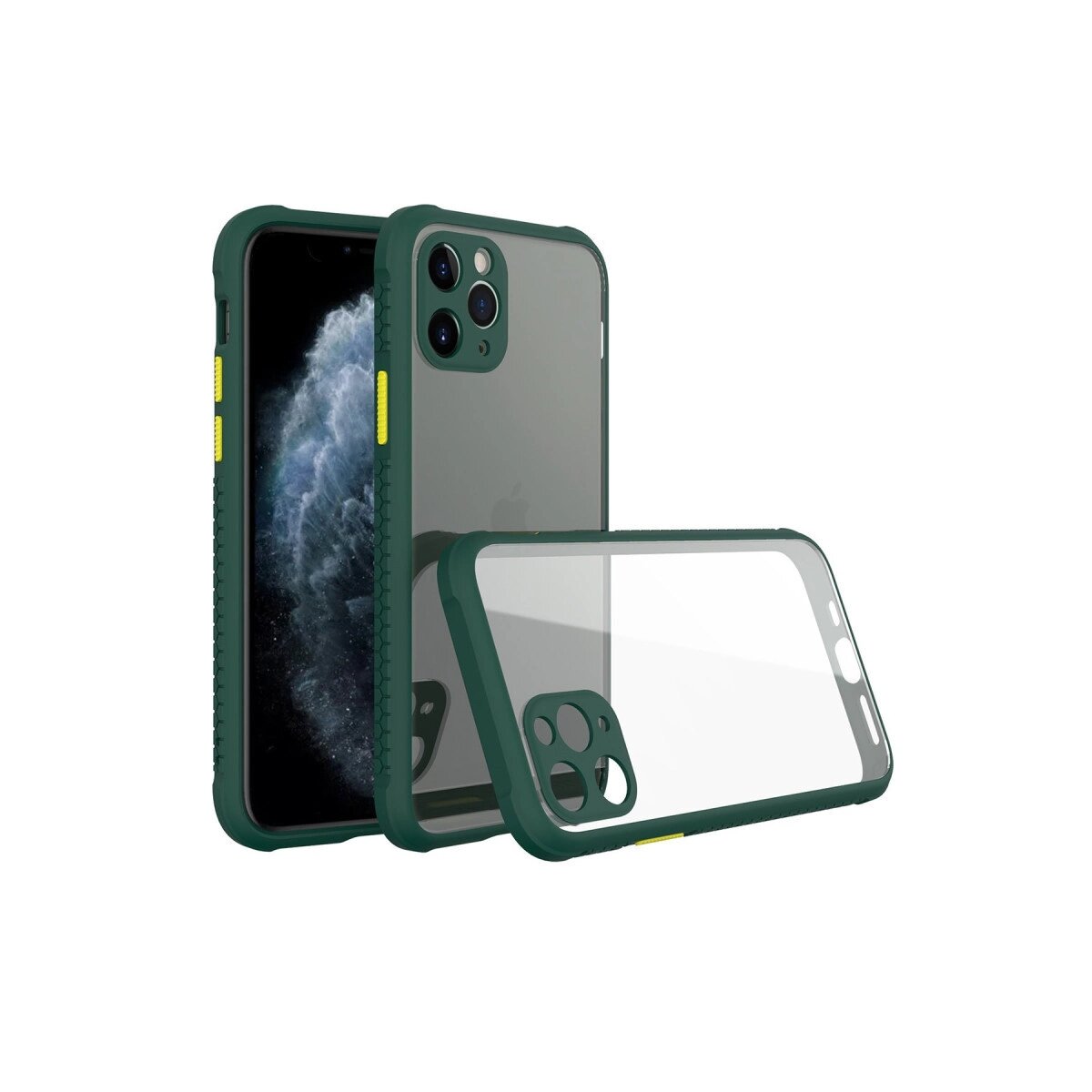 Apple İphone 11 Pro Kılıf Miami Şeffaf Silikon - Koyu Yeşil Apple İphone 11 Pro Kılıf Miami Şeffaf Silikon - Koyu Yeşil