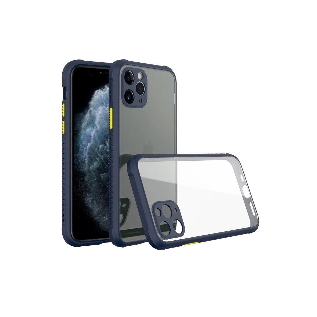 Apple İphone 11 Pro Kılıf Miami Şeffaf Silikon - Lacivert Apple İphone 11 Pro Kılıf Miami Şeffaf Silikon - Lacivert