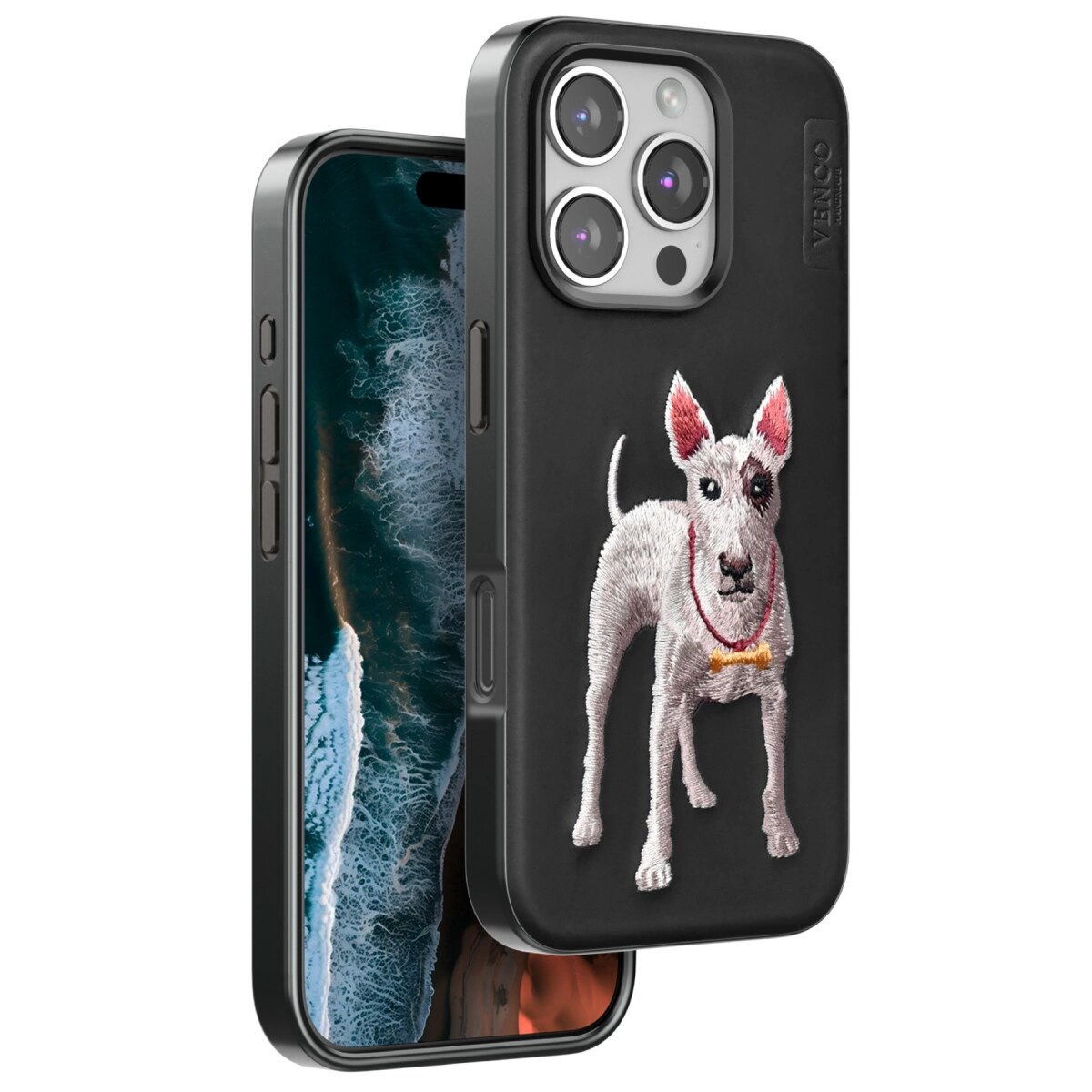 Venco Apple İphone 16 Pro Max Perma Desenli Kapak - Siyah Venco Apple İphone 16 Pro Max Perma Desenli Kapak - Siyah