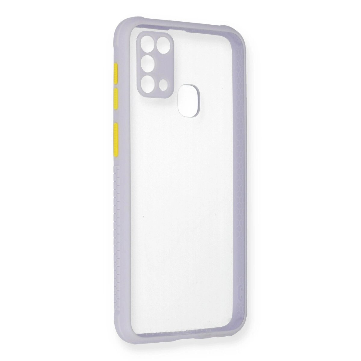 Samsung Galaxy M31 Kılıf Miami Şeffaf Silikon - Lila Samsung Galaxy M31 Kılıf Miami Şeffaf Silikon - Lila