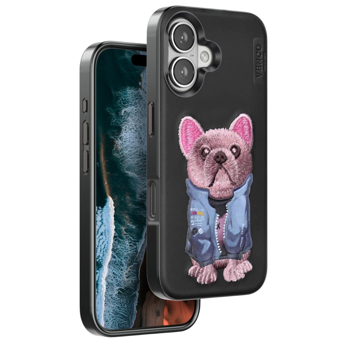Venco Apple İphone 16 Cute Desenli Kapak - Siyah Venco Apple İphone 16 Cute Desenli Kapak - Siyah