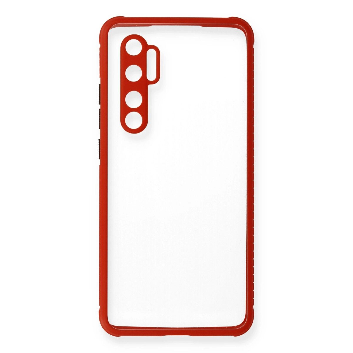 Xiaomi Mi Note 10 Lite Kılıf Miami Şeffaf Silikon - Kırmızı Xiaomi Mi Note 10 Lite Kılıf Miami Şeffaf Silikon - Kırmızı