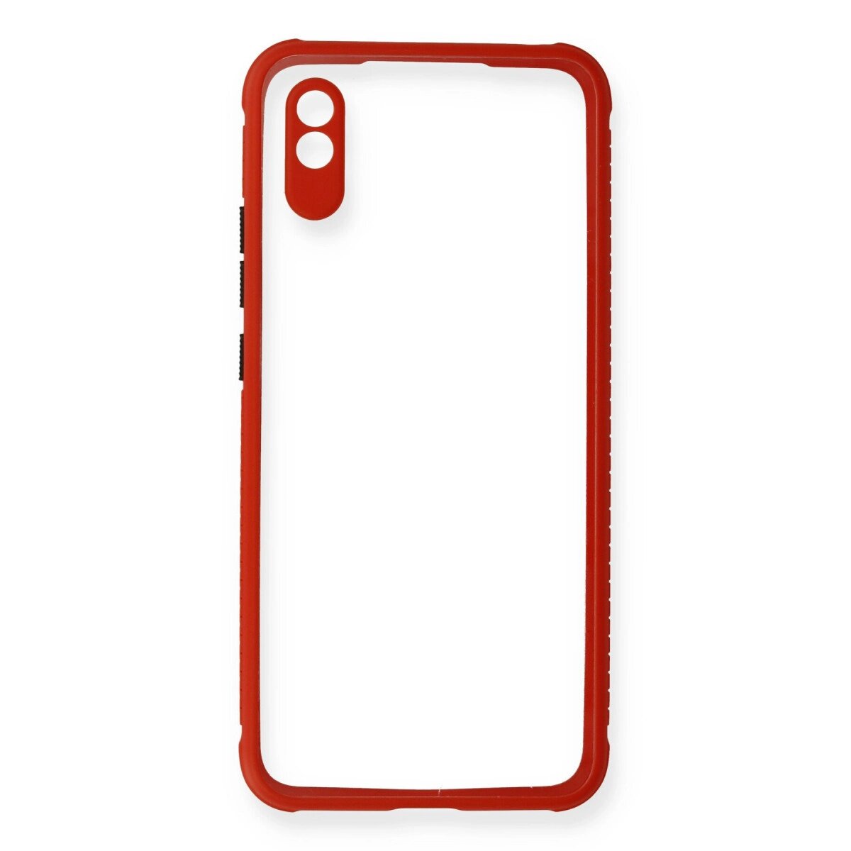 Xiaomi Redmi 9a Kılıf Miami Şeffaf Silikon - Kırmızı Xiaomi Redmi 9a Kılıf Miami Şeffaf Silikon - Kırmızı