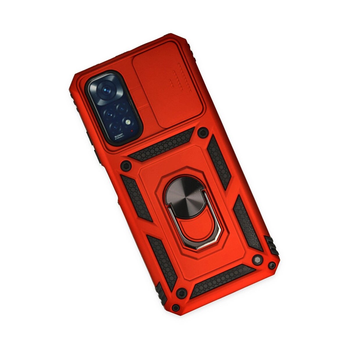 Xiaomi Redmi Note 11 Kılıf Pars Lens Yüzüklü Silikon - Kırmızı Xiaomi Redmi Note 11 Kılıf Pars Lens Yüzüklü Silikon - Kırmızı