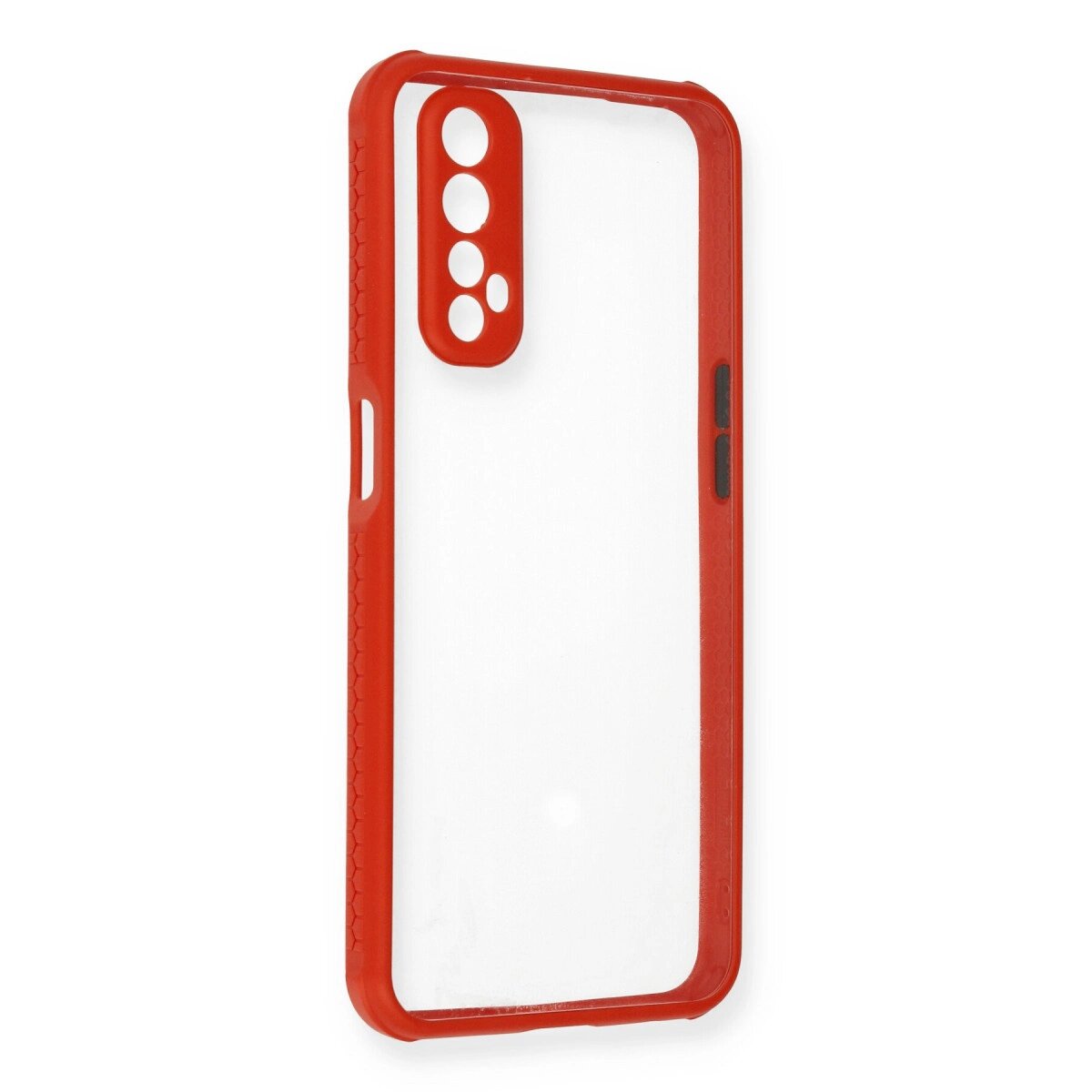 Realme 7 Kılıf Miami Şeffaf Silikon - Kırmızı Realme 7 Kılıf Miami Şeffaf Silikon - Kırmızı