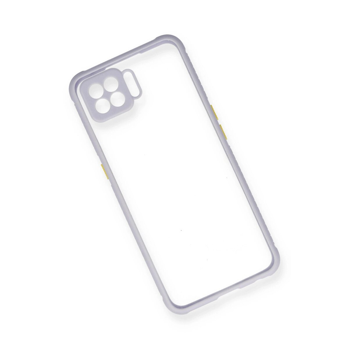 Oppo A73 Kılıf Miami Şeffaf Silikon - Lila Oppo A73 Kılıf Miami Şeffaf Silikon - Lila