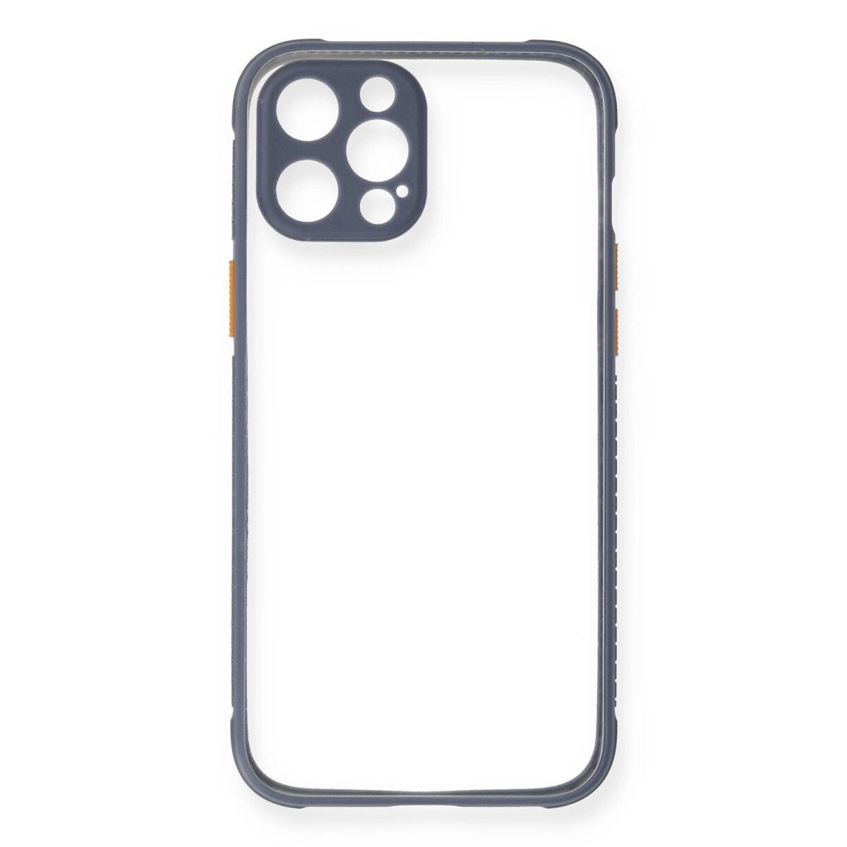 Apple İphone 12 Pro Kılıf Miami Şeffaf Silikon - Gri