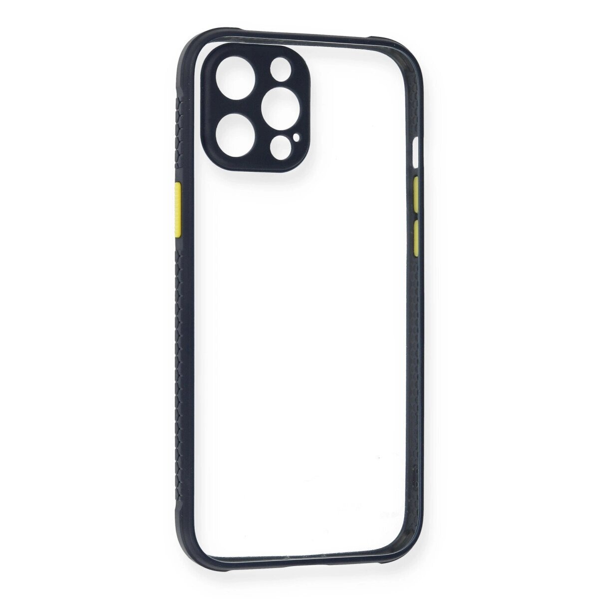 Apple İphone 12 Pro Kılıf Miami Şeffaf Silikon - Lacivert Apple İphone 12 Pro Kılıf Miami Şeffaf Silikon - Lacivert