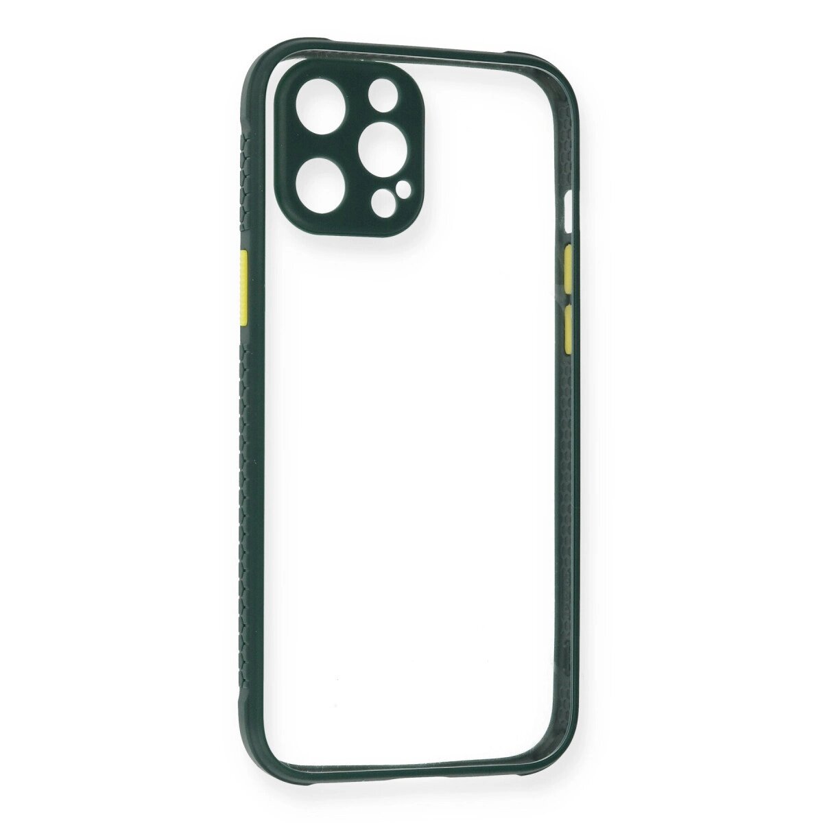 Apple İphone 12 Pro Kılıf Miami Şeffaf Silikon - Koyu Yeşil Apple İphone 12 Pro Kılıf Miami Şeffaf Silikon - Koyu Yeşil