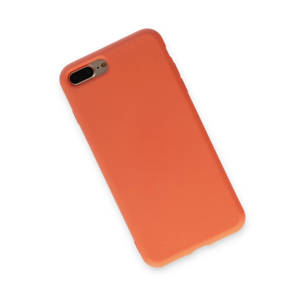 Apple İphone 7 Plus Kılıf Nano İçi Kadife Silikon - Turuncu Apple İphone 7 Plus Kılıf Nano İçi Kadife Silikon - Turuncu