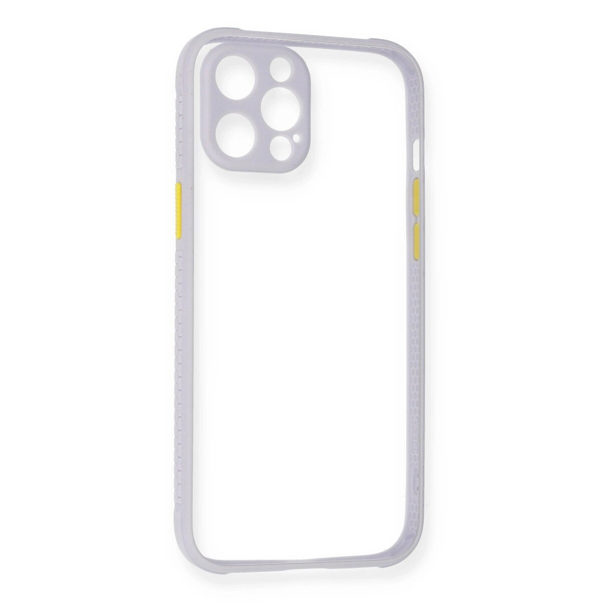 Apple İphone 12 Pro Max Kılıf Miami Şeffaf Silikon - Lila Apple İphone 12 Pro Max Kılıf Miami Şeffaf Silikon - Lila