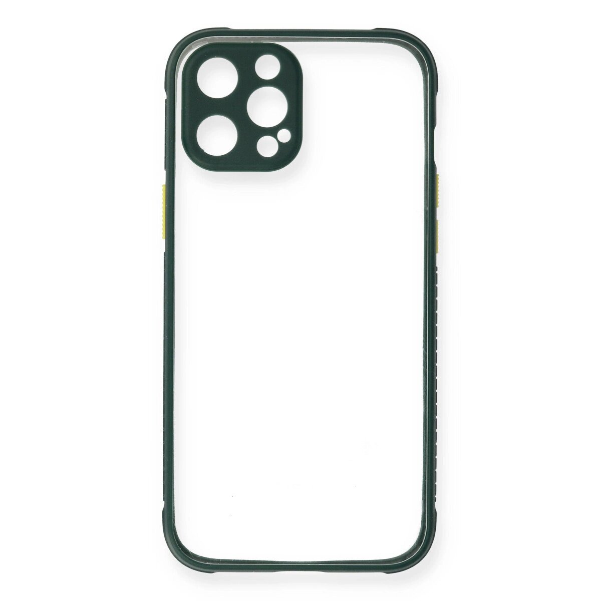 Apple İphone 12 Pro Max Kılıf Miami Şeffaf Silikon - Koyu Yeşil Apple İphone 12 Pro Max Kılıf Miami Şeffaf Silikon - Koyu Yeşil