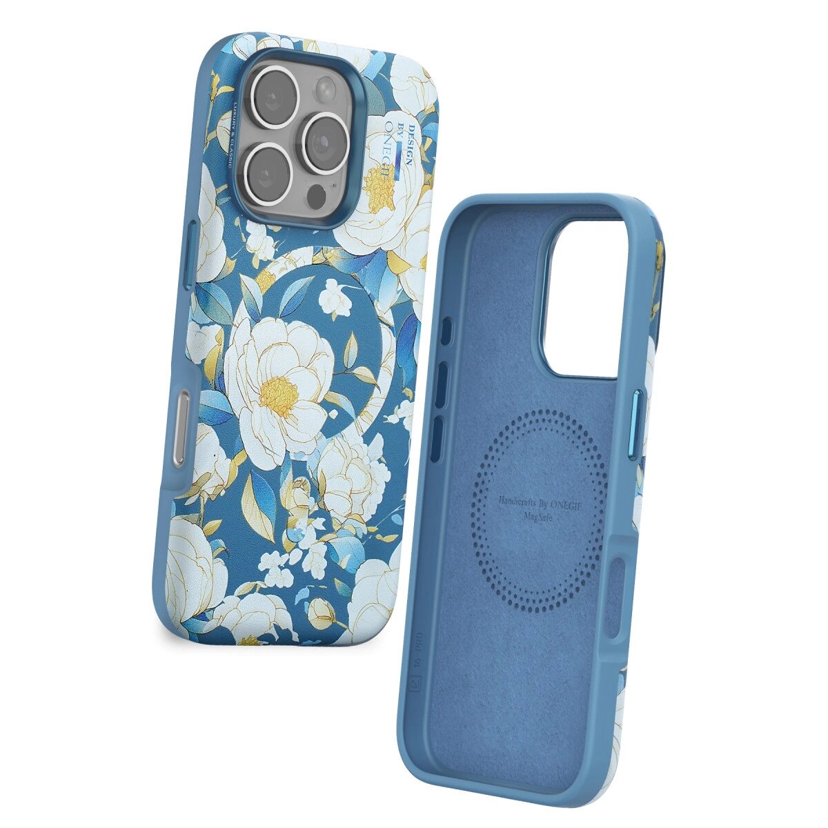 Onegif Apple İphone 16 Pro Max Flower Series Magsafe Kapak - Mavi Onegif Apple İphone 16 Pro Max Flower Series Magsafe Kapak - Mavi