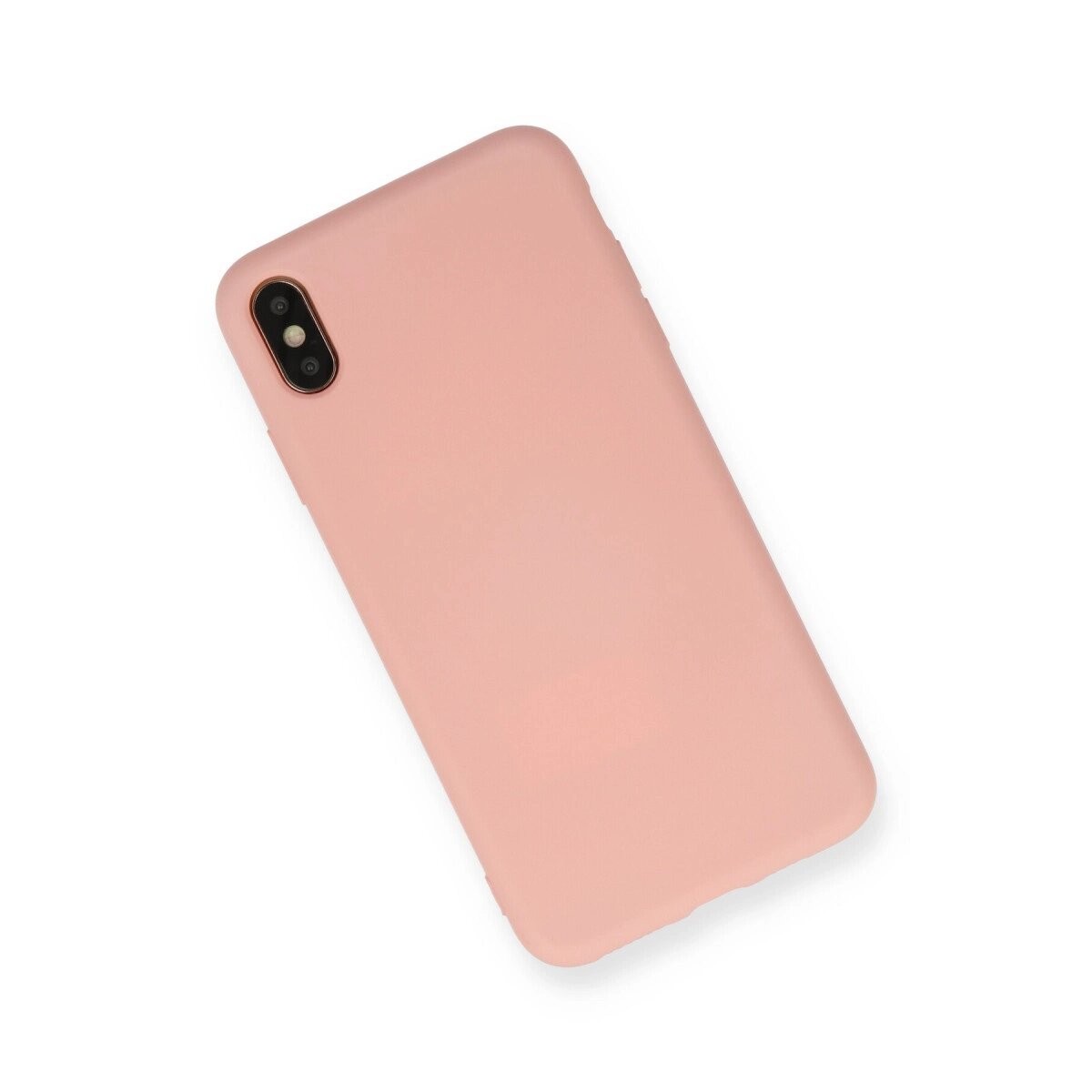 Apple İphone X Kılıf Nano İçi Kadife Silikon - Pudra