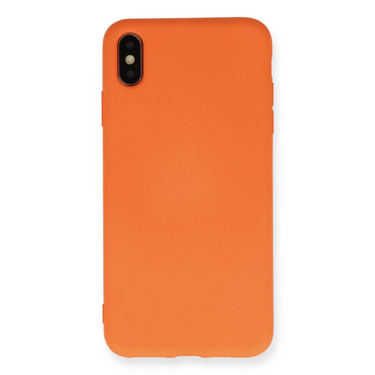 Apple İphone X Kılıf Nano İçi Kadife Silikon - Turuncu Apple İphone X Kılıf Nano İçi Kadife Silikon - Turuncu