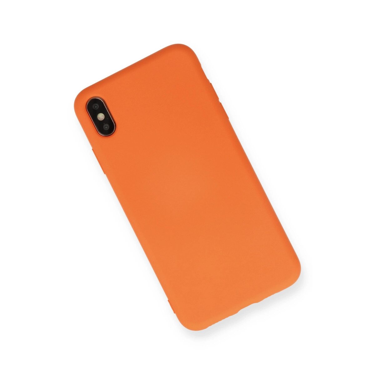 Apple İphone X Kılıf Nano İçi Kadife Silikon - Turuncu Apple İphone X Kılıf Nano İçi Kadife Silikon - Turuncu