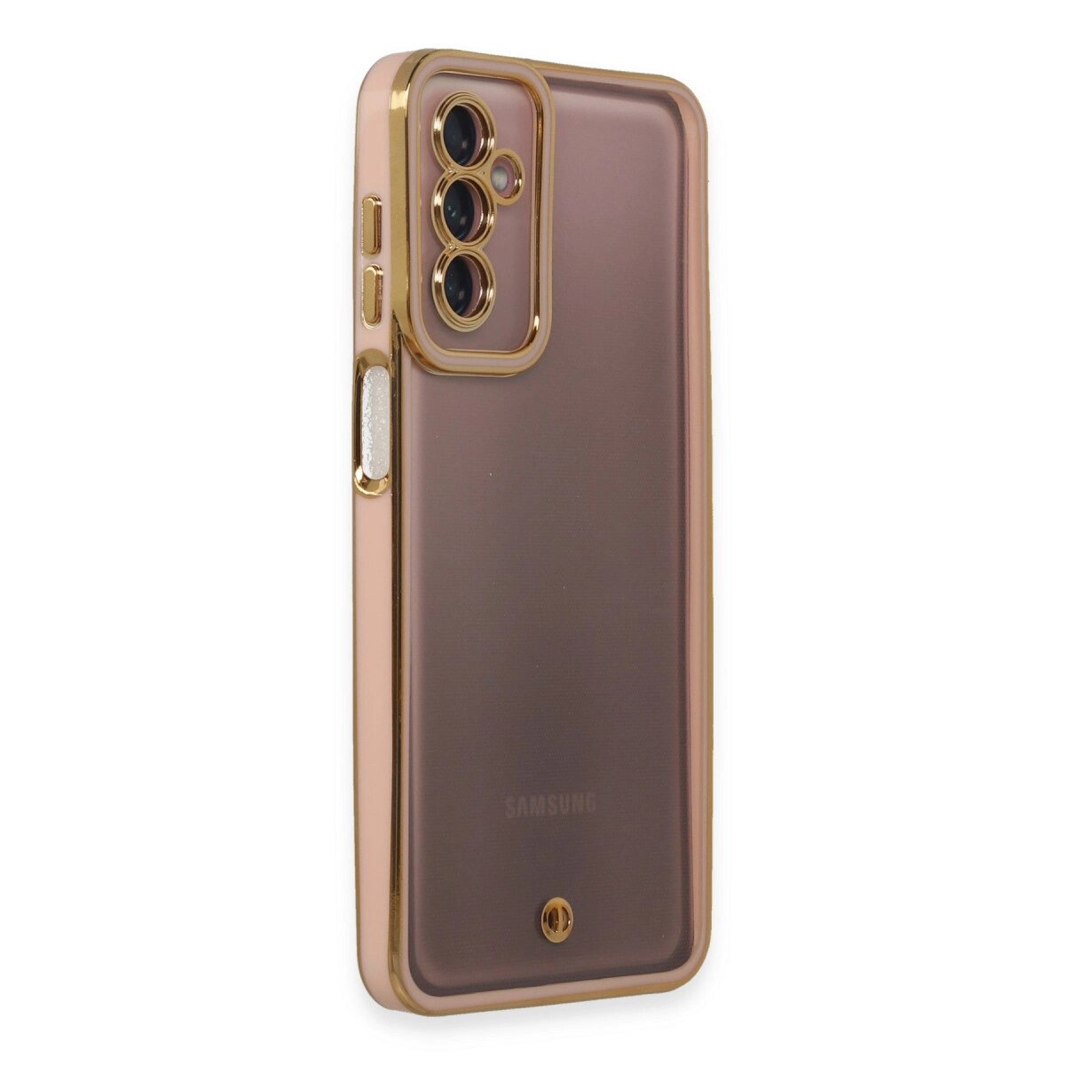 Samsung Galaxy M23 Kılıf Liva Lens Silikon - Pudra Samsung Galaxy M23 Kılıf Liva Lens Silikon - Pudra