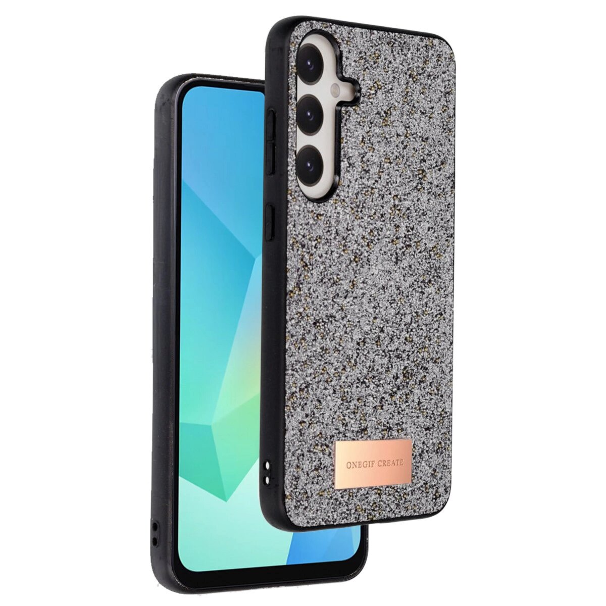 Onegif Samsung Galaxy A16 5g Bright Simli Kapak - Gümüş Onegif Samsung Galaxy A16 5g Bright Simli Kapak - Gümüş