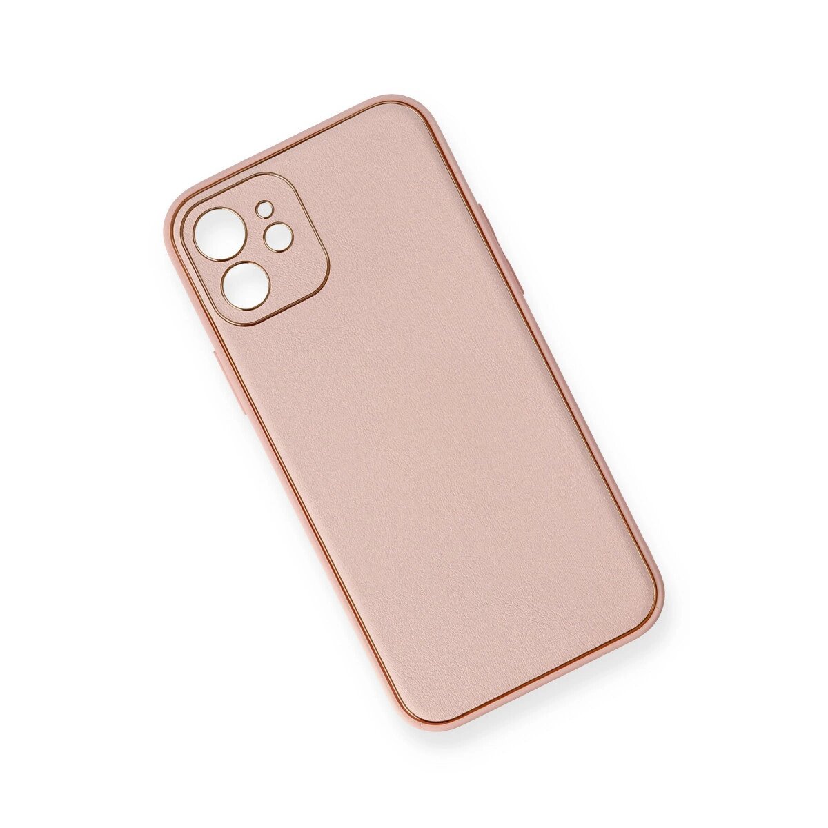 Apple İphone 12 Kılıf Coco Deri Silikon Kapak - Pembe Apple İphone 12 Kılıf Coco Deri Silikon Kapak - Pembe